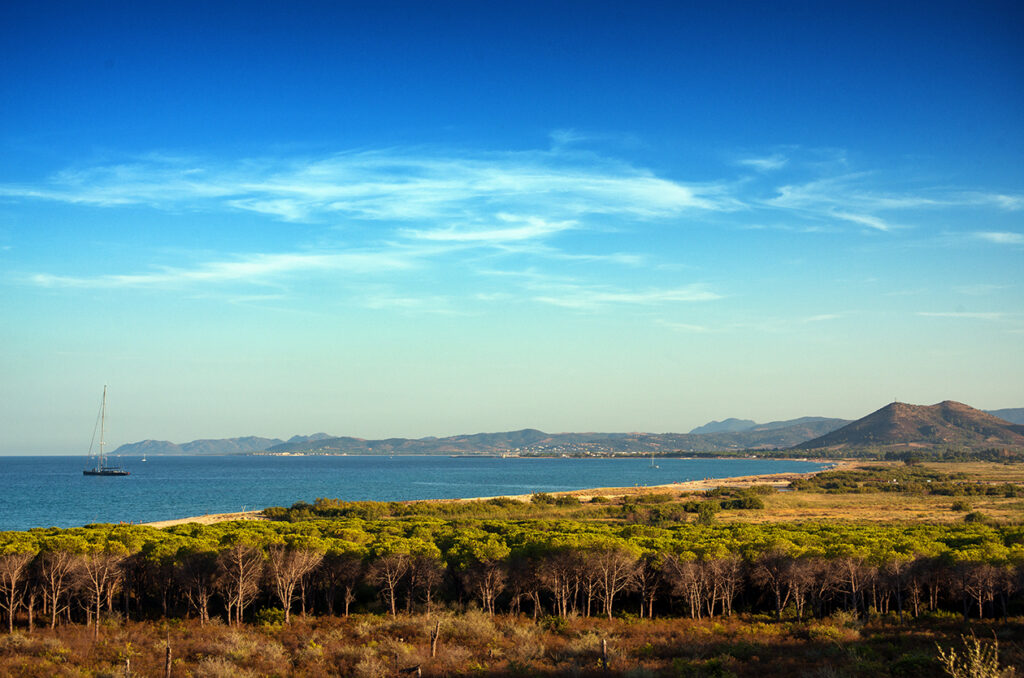 Veduta della spiaggia di Posada.